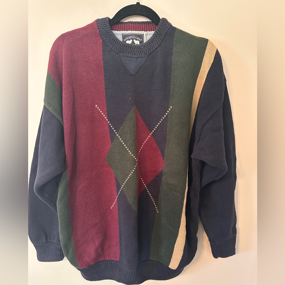 Vintage 80’s Men's Multicolor Sweater